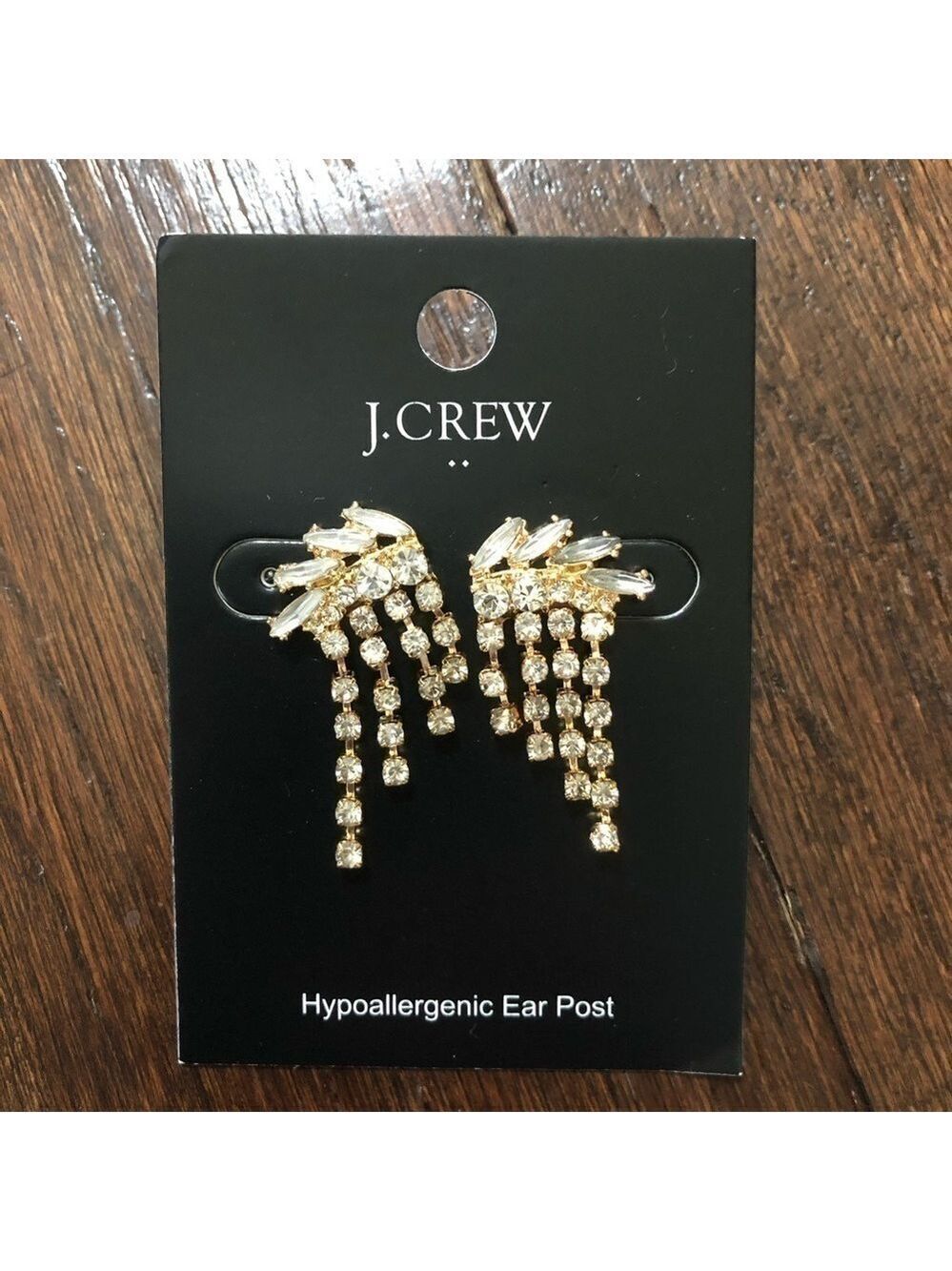 J.Crew-Crystal waterfall dangle earrings-NWT - Picture 6 of 6